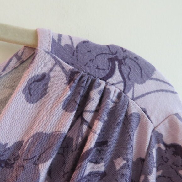 SERAPHINE Lavender Blossom Knot Front Maternity Dress Floral Stretch Size US 6 - Picture 5 of 13